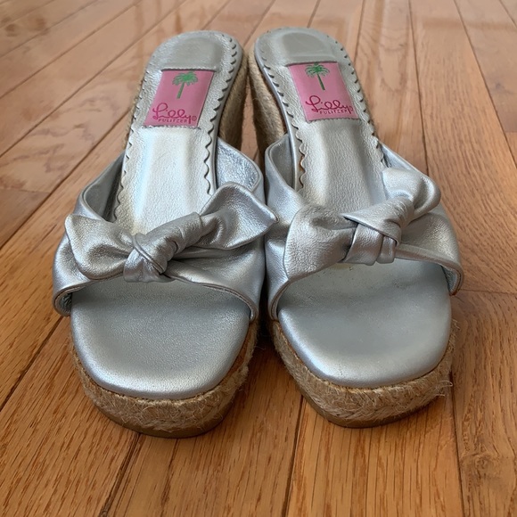 Women’s Silver Lilly Pulitzer Espadrilles Sz 8 1/2 - Picture 3 of 16